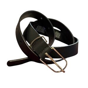 ASOS Black Belt with Gold Buckle